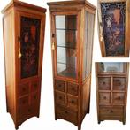 Paar Chinese Kasten - Vitrine Kast en kast met houtsnijwerk, Antiek en Kunst, Ophalen