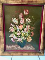Olieverfschilderij met oudhollandse tulpen, Ophalen of Verzenden