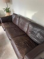 Machalke leren 3,5 zits bank en 2 stoelen te koop, Ophalen, Strak, Gebruikt, Driepersoons