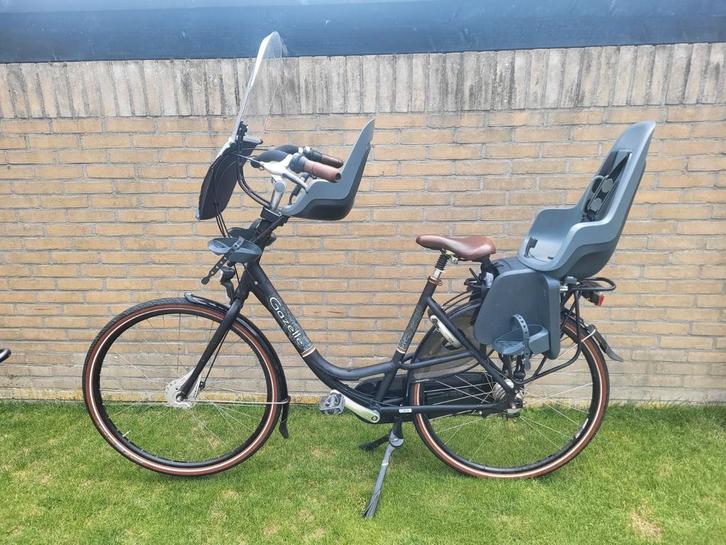 Gazelle Bloom moederfiets met 2 fietszitjes, Fietsen en Brommers, Fietsen | Dames | Moederfietsen, Zo goed als nieuw, Gazelle