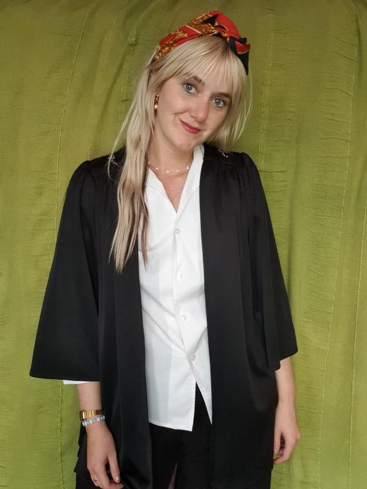 Vintage zwarte blouse / vestje - C&A - 36/S/small, Kleding | Dames, Blouses en Tunieken, Gedragen, Maat 36 (S), Zwart, Ophalen of Verzenden