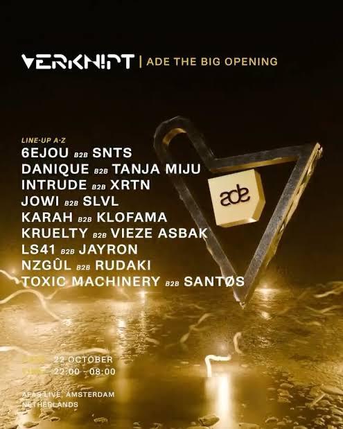 VERKNIPT ADE BIG OPENING 22 OKTOBER 2025, Tickets en Kaartjes, Evenementen en Festivals, Eén persoon