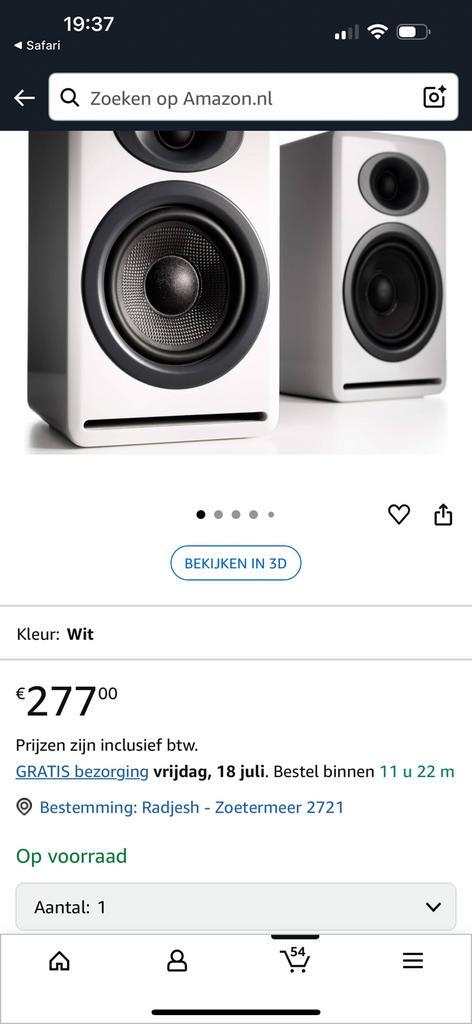 Audioengine P4 120watt nog nieuw in doos!, Audio, Tv en Foto, Luidsprekers, Zo goed als nieuw, Front, Rear of Stereo speakers