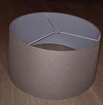 Taupe lampenkap, Huis en Inrichting, Lampen | Lampenkappen, Ophalen, 25 tot 50 cm, Rond, Zo goed als nieuw