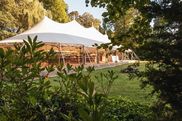 Scherp geprijsde Sailcloth tent in Ivorykleur, Tuin en Terras, Partytenten, Zo goed als nieuw, Partytent, 2 meter of meer, 8 meter of meer