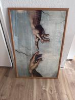 Houten lijst (64x94) met poster michelangelo, Ophalen, Zo goed als nieuw, 75 tot 100 cm, 75 cm of meer