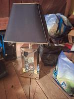 Zilveren Schemerlamp met Zwarte Kap, Huis en Inrichting, Lampen | Vloerlampen, Ophalen, Zo goed als nieuw, Glas, Modern