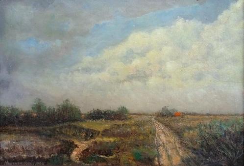 1946-1952 Olieverf Schilderij op Paneel Limburgs Landschap, Antiek en Kunst, Kunst | Schilderijen | Klassiek, Ophalen of Verzenden