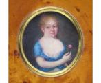 ===meisje met roos ===MINIATUUR-PORTRET ===c a 1820===, Antiek en Kunst, Kunst | Schilderijen | Klassiek, Ophalen of Verzenden