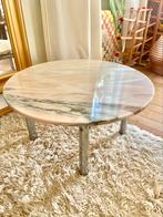 rose marmer vintage Design met chrome Salontafel, Huis en Inrichting, Tafels | Eettafels, Ophalen of Verzenden, Zo goed als nieuw