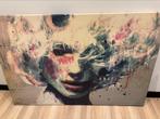 Canvas poster/schilderij vrouw, Ophalen of Verzenden, Zo goed als nieuw, Schilderij, 75 cm of meer