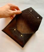 Leren Envelop Portemonnee - Handgemaakt, Overige merken, Gebruikt, Zwart, Ophalen of Verzenden