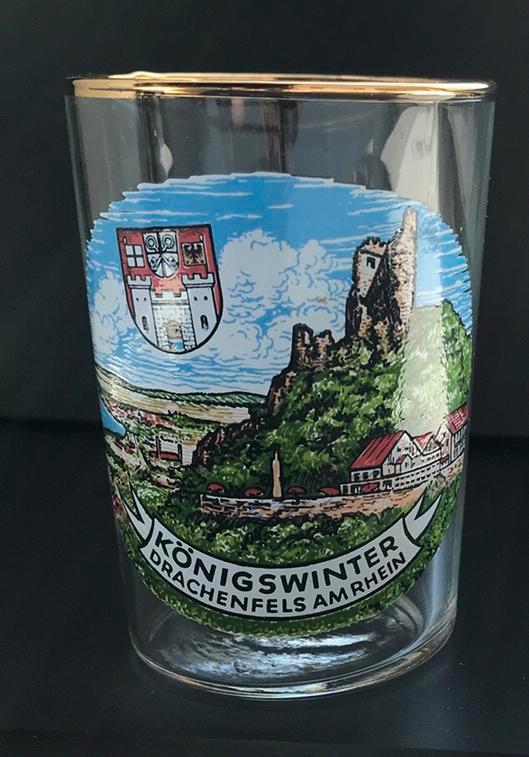 Uniek glaasje Königswinter, Drachenfels am Rhein, Duitsland, Verzamelen, Glas en Borrelglaasjes, Nieuw, Overige typen, Ophalen of Verzenden