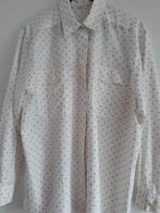 Blouse,ecru/bruin, Verzenden, Maat 42/44 (L), Gedragen, Overige kleuren