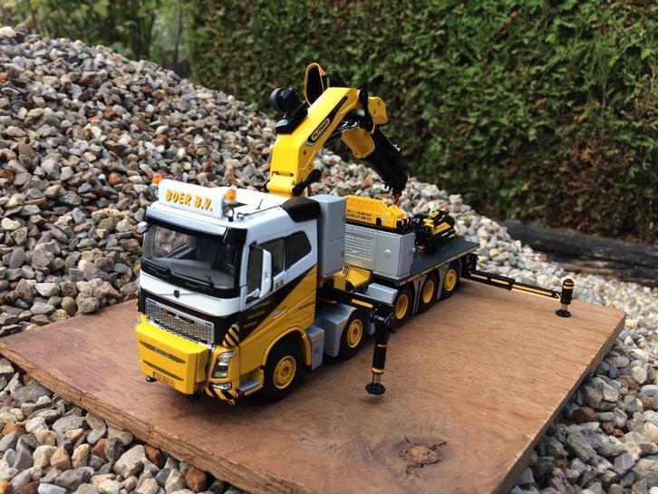 WSI Volvo FH Starre Laadbak met Palfinger en Jib Boer BV, Hobby en Vrije tijd, Modelauto's | 1:50, Nieuw, Bus of Vrachtwagen, Wsi