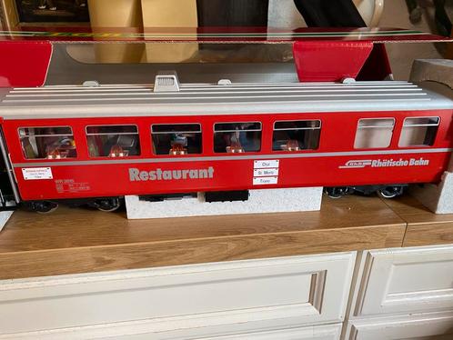 LGB restaurantwagen van de RhB, als nieuw, Hobby en Vrije tijd, Modeltreinen | Overige schalen, Zo goed als nieuw, Wagon, Gelijkstroom