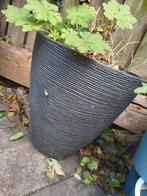 bloempot antraciet, Kunststof, Gebruikt, Tuin, Rond