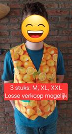 3x gilet met sinaasappel printje - maten M & XL/XXL, Carnaval, Nieuw, Overige maten, Ophalen of Verzenden