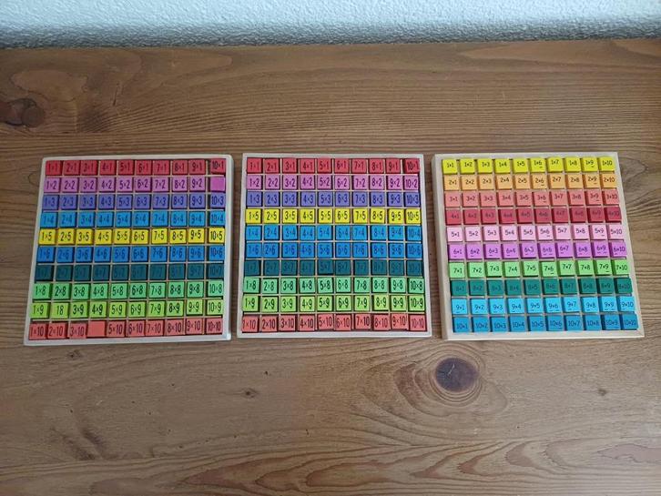 Spel “Tafels leren”  Houten rekenborden 3 x, Kinderen en Baby's, Speelgoed | Educatief en Creatief, Zo goed als nieuw, Rekenen
