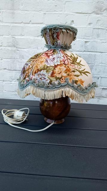 Vintage Tafellamp Jaren 60 Bloemmotief beschikbaar voor biedingen