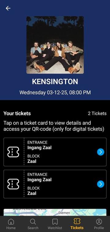 Kensington Ziggo Dome 3 december 2025 beschikbaar voor biedingen
