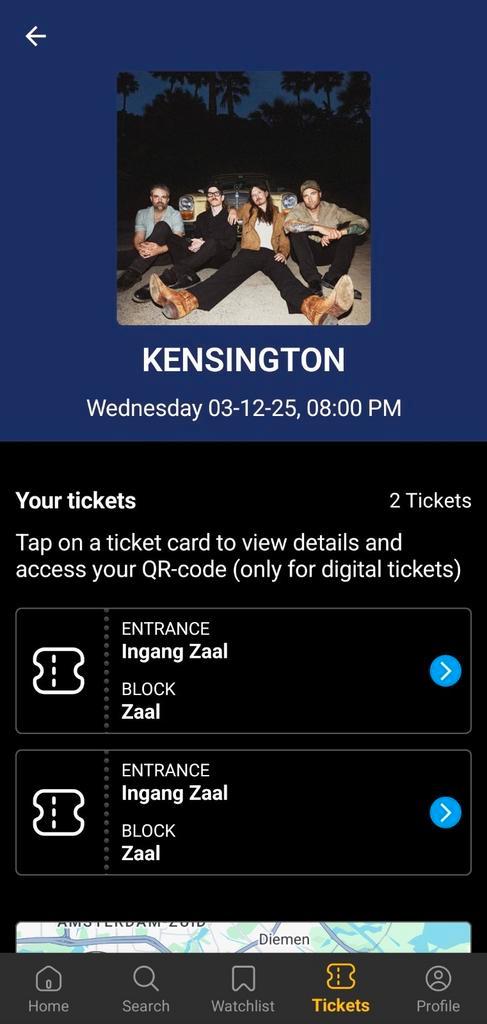 Kensington Ziggo Dome 3 december 2025, Tickets en Kaartjes, Evenementen en Festivals, Twee personen