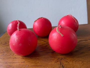 5 Bolkaarsen Kleur: Rood 'Jaren 70/80' Nieuw beschikbaar voor biedingen