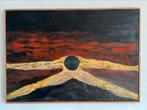 Olieverf op doek schilderij abstract werk “ Het Innerlijk”, Antiek en Kunst, Ophalen of Verzenden