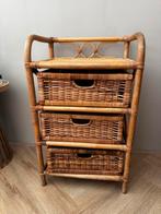 Vintage Rotan Kastje met Lades, Huis en Inrichting, Kasten | Dressoirs, Ophalen, Overige materialen, Minder dan 50 cm, Gebruikt