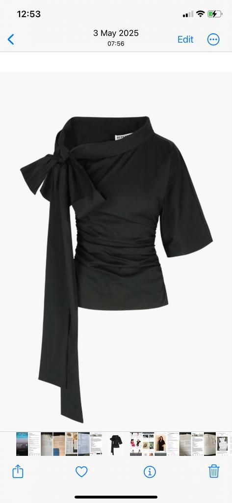 Bernadette Bowie Top, Kleding | Dames, Tops, Zo goed als nieuw, Maat 38/40 (M), Zwart, Korte mouw, Ophalen of Verzenden