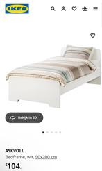 Bedframe ASKVOLL IKEA., Ophalen, 90 cm, Wit, Tweepersoons