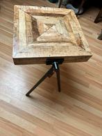 Houten Bijzettafel Industrieel, Minder dan 45 cm, Minder dan 55 cm, Vierkant, Nieuw