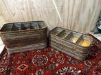 Metalen magazijnbakken - N3263, Huis en Inrichting, Woonaccessoires | Kisten, Ophalen of Verzenden, 50 tot 100 cm, Minder dan 50 cm