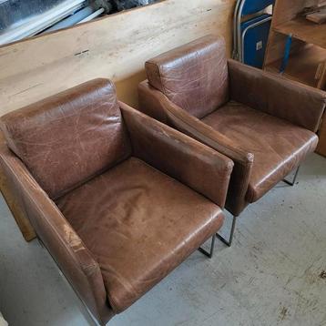2x design topkwaliteit lederen fauteuils  beschikbaar voor biedingen