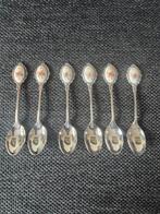 Zes vintage verzilverde theelepels met bloemmotief, Ophalen of Verzenden