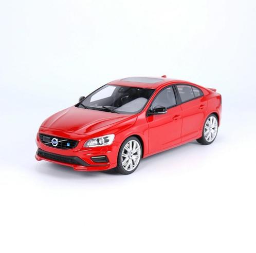 1:18 Volvo S60 Polestar - Rood - Inclusief Luxe Vitrinebox., Hobby en Vrije tijd, Modelauto's | 1:18, Nieuw, Auto, Overige merken