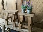 Nieuw teak houten krukjes  vensterbank bankjes, Ophalen of Verzenden, Nieuw, Hout