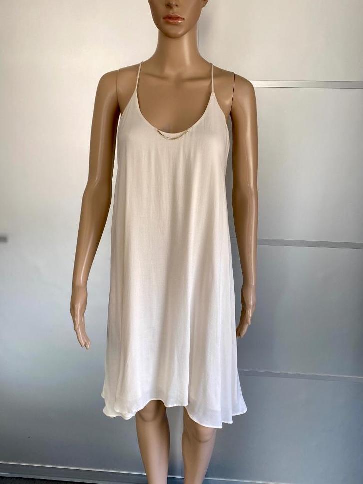 J427 Kocca maat M=38/40 jurk gevoerd jurkje zomer beige, Kleding | Dames, Jurken, Zo goed als nieuw, Maat 38/40 (M), Beige, Knielengte