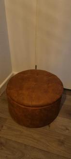 Bruine Poef / Opbergkruk, Rond, Minder dan 50 cm, Ophalen of Verzenden, Zo goed als nieuw
