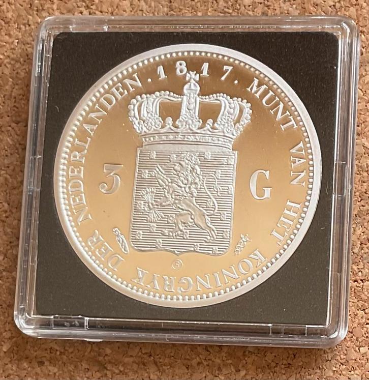 Penning / Replica - 3 GULDEN 1817 Willem I., Postzegels en Munten, Penningen en Medailles, Overige materialen, Nederland, Ophalen of Verzenden
