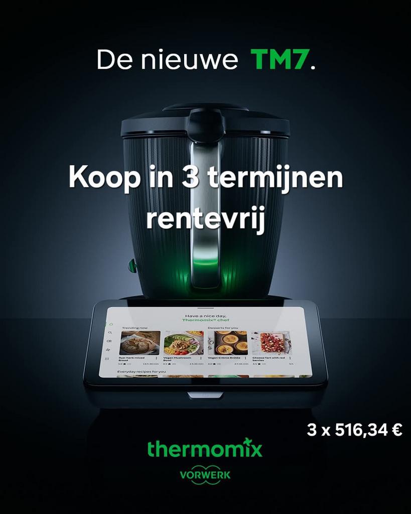 Thermomix TM7, Witgoed en Apparatuur, Keukenmixers, Nieuw, 1 tot 2 liter, Verzenden