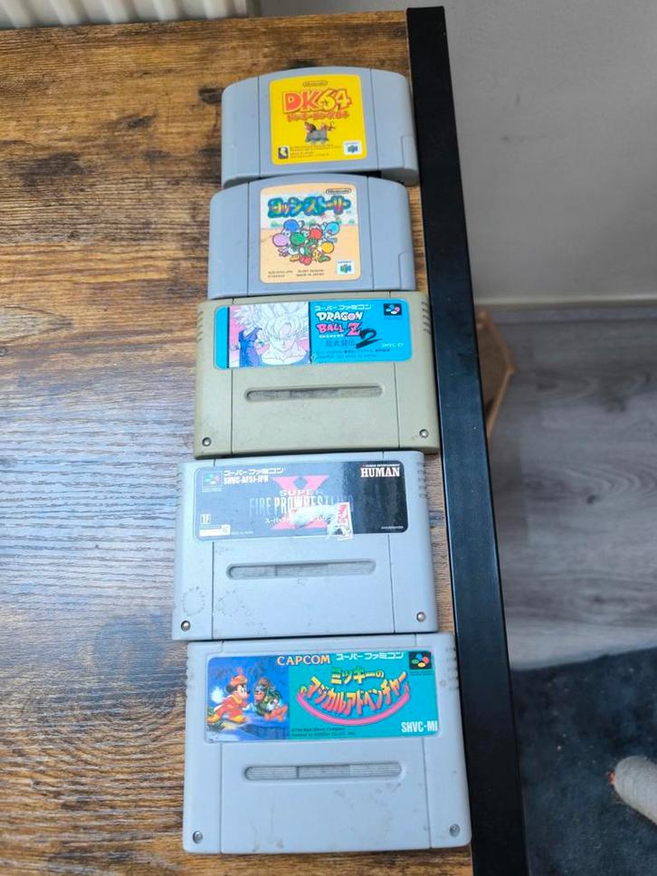 5 Japanse N64 & SNES Games - Donkey Kong 64, Yoshi Story +, Spelcomputers en Games, Games | Overige, Gebruikt, Platform, 1 speler
