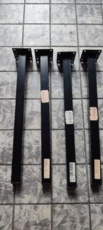 set van 4 zwart metalen tafelpoten 45 cm, Tafelpoot, Vierkant, Minder dan 50 cm, Ophalen of Verzenden