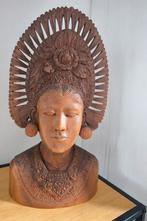 Balinese Buste - Handgesneden Houten Beeld, Ophalen of Verzenden