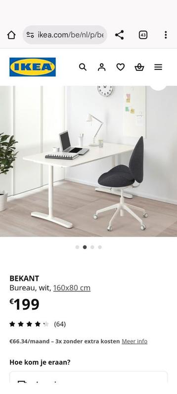 IKEA BEKANT Bureau - In hoogte verstelbaar - afbeelding 4