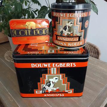 🌿 Grote vintage Douwe Egberts 🌿 DE blikken trommels beschikbaar voor biedingen