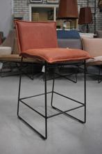 Luxe barstoelen barkruk AMY Jess Design metaal leer cognac