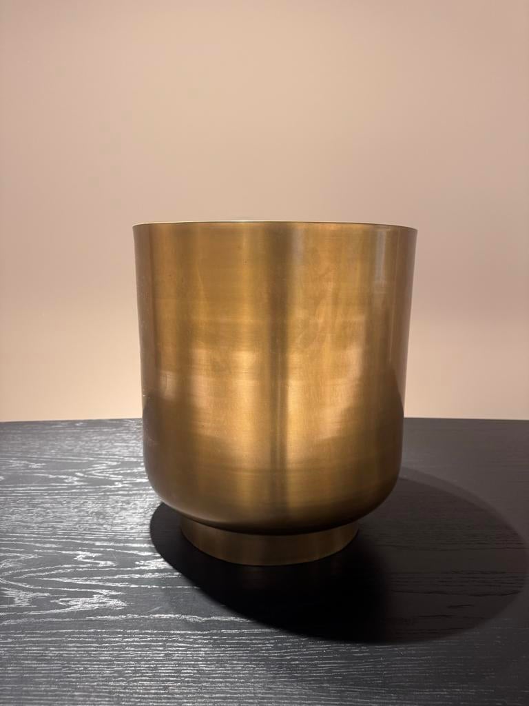 Grote Gouden Bloempot, Tuin en Terras, Bloempotten, 25 tot 40 cm, Rond, Ophalen of Verzenden, Minder dan 40 cm