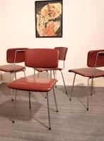 4x Mooie Gispen eettafelstoelen, Ophalen, Gebruikt, Bruin, Vier