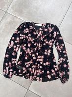 MICHAEL KORS BLOEMEN MOTIEF BLOUSE MET LANGE MOUWEN MAAT S, Michael Kors, Zwart, Ophalen of Verzenden, Zo goed als nieuw